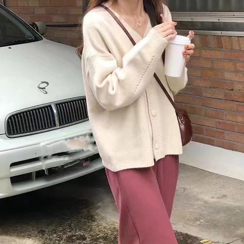 Women's Fluffy Button-Down Cardigan