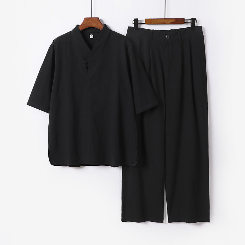 Men's Two-Piece Lightweight Kimono Loungewear Set