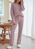 Women's Cozy Lounge Set with Oversized Sweater and Drawstring Pants
