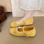 Women's Ballet Flats with Elegant Buckle and Delicate Lace Trim