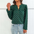 Women's Elegant Blouse with Folded Sleeves