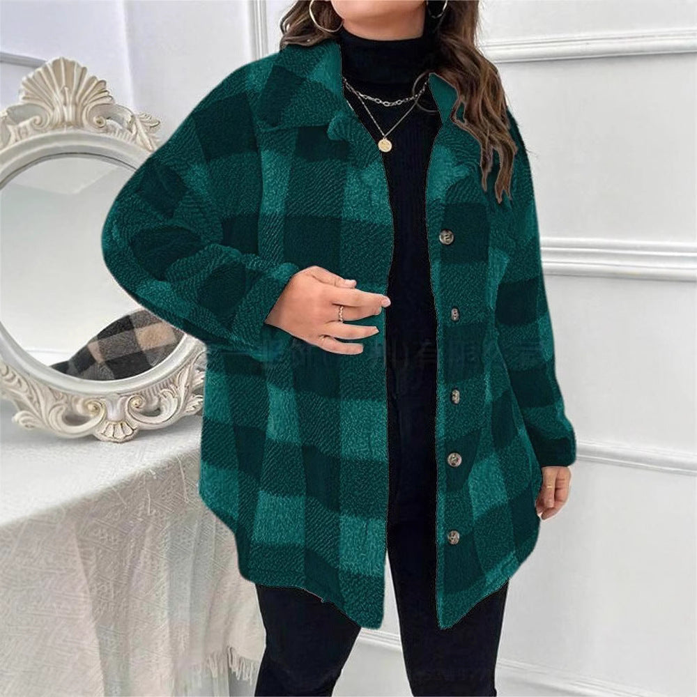 Women's Flowy Plaid Overshirt