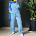 Casual Women's Knit Set with Wide Cut