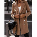 Elegant Double-Breasted Wool Coat