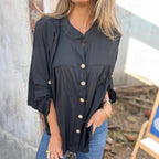 Women's Cotton Blouse with Button Placket