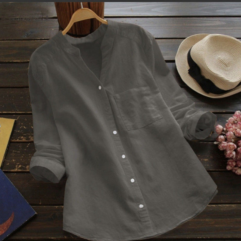 Women's Blouse with Elegant Button Placket and Modern Fit