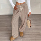 Women's Comfortable Wide-Leg Leisure Pants with Elastic Waistband