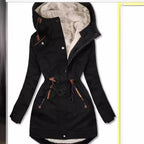 Women's Lined Winter Parka with Practical Pockets and Adjustable Belt
