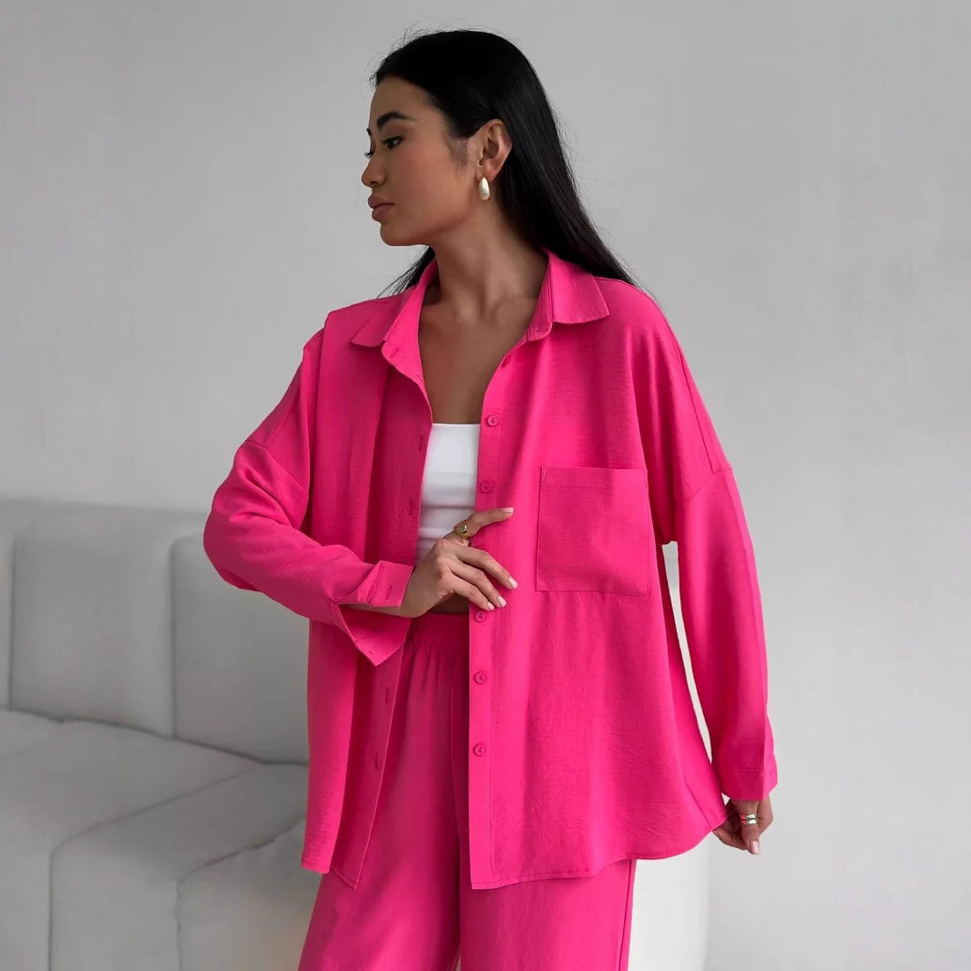 Casual Women's Oversized Blouse with Pockets