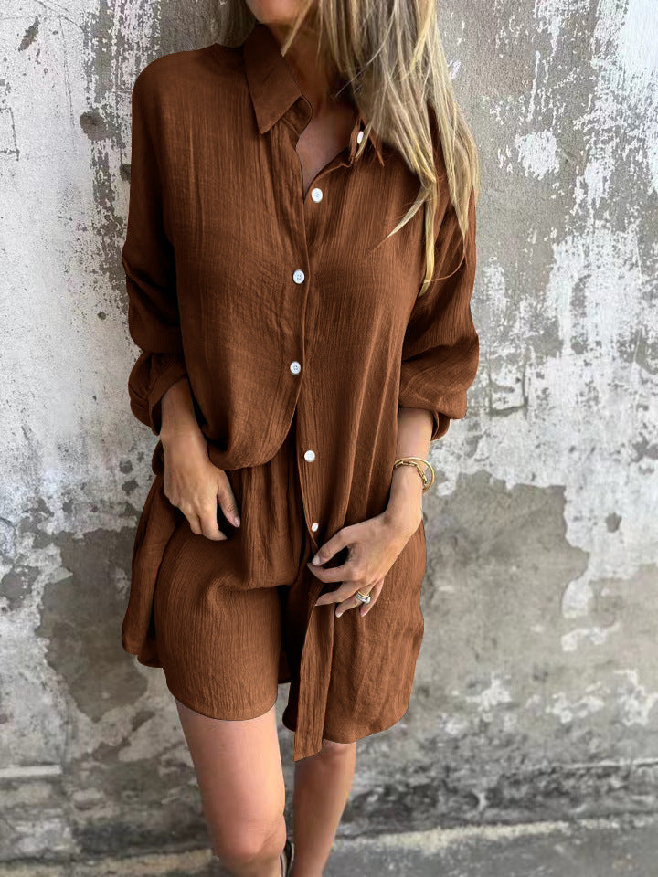 Long Sleeve Oversized Button-Down Blouse