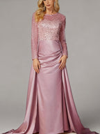 Women's Evening Dress with Sequined Bodice and Satin Skirt