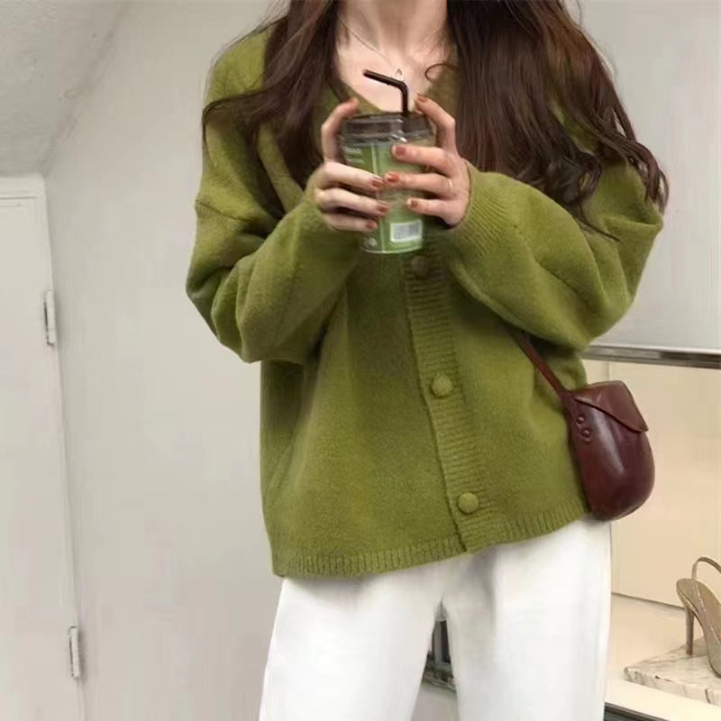 Women's Fluffy Button-Down Cardigan