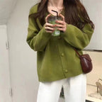 Women's Fluffy Button-Down Cardigan