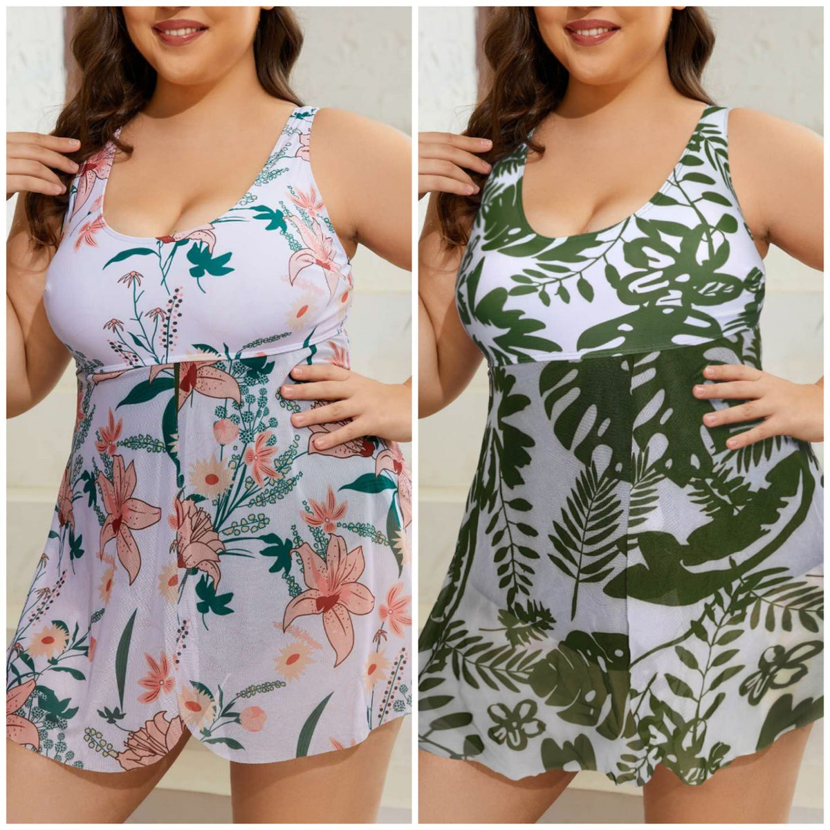 Women's Swimwear with Floral Cover-up Skirt