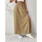 Women's Floral Maxi Skirt with Side Slit