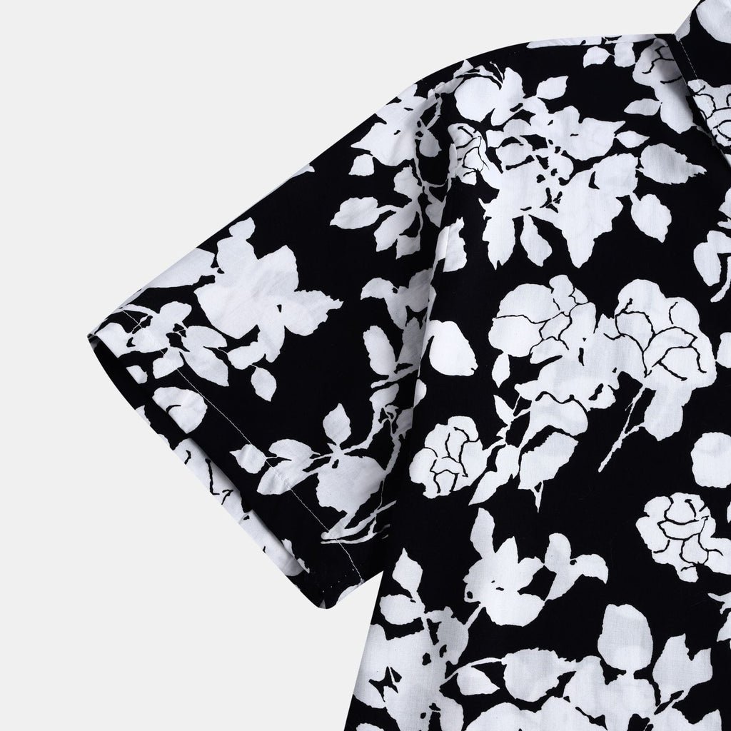 Women's Short-Sleeve Shirt with Floral Design