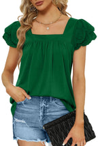 Women's Blouse with Decorative Puff Sleeves and Feminine Cut