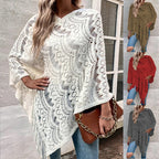 Elegant Poncho with Decorative Crochet Pattern