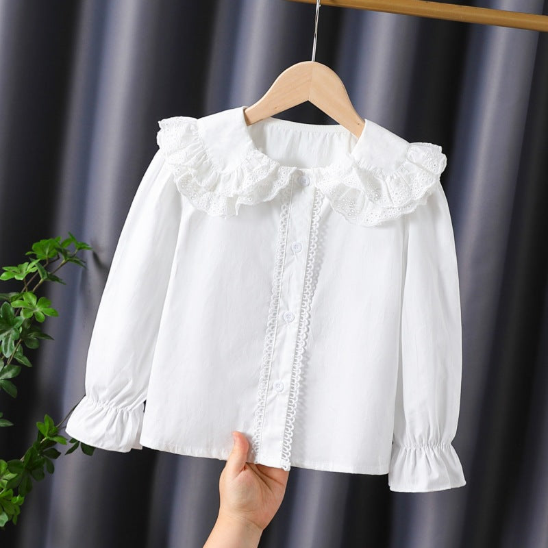 Women's Blouse with Ruffle Details and Puff Sleeves