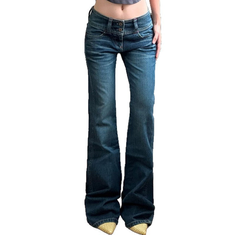 Women's High-Waisted Bootcut Jeans with Side Pockets