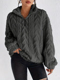 Women's High-Neck Textured Fleece Pullover