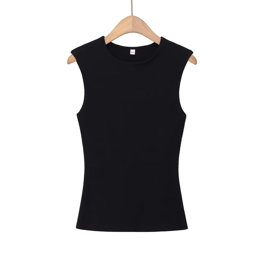 Women's Sleeveless Top with Modern Cut and Form-Fitting Design