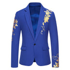 Women's Elegant Blazer with Floral Design and Silky Finish