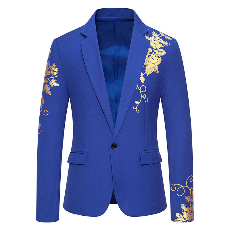 Women's Elegant Blazer with Floral Design and Silky Finish