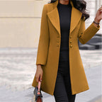 Elegant and Modern Long Jacket with Textured Collar