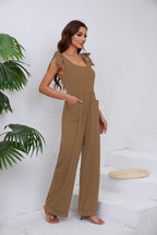 Women's Elegant Jumpsuit with Adjustable Straps and Wide Legs