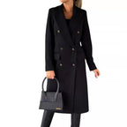 Elegant Double-Breasted Trench Coat with Pockets
