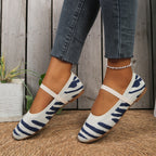Women's Ballet Flats with Elastic Strap and Animal Print