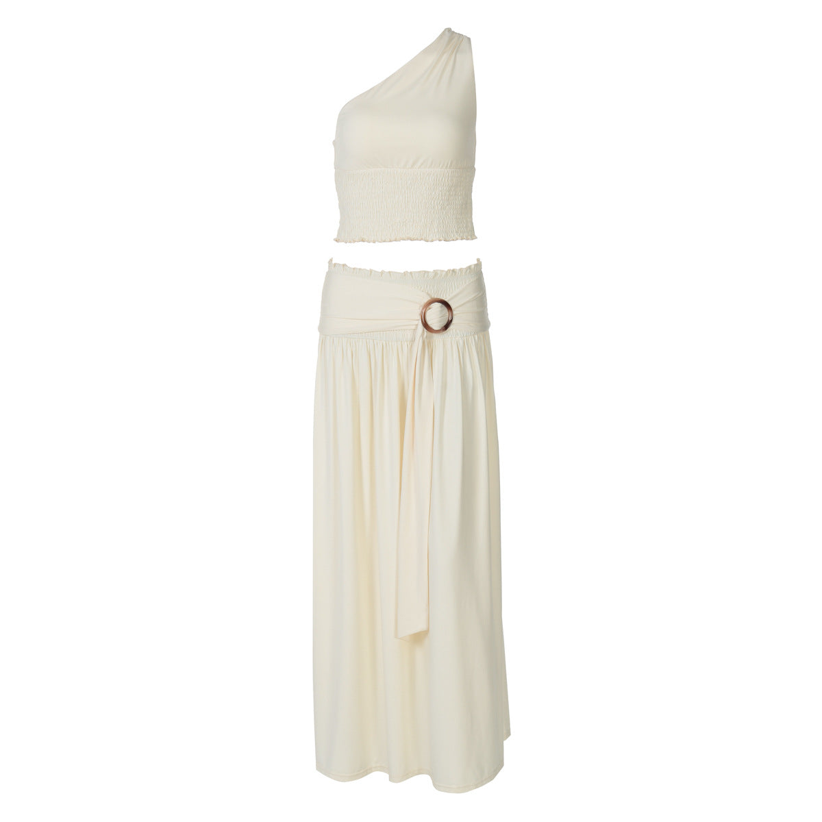 Women's One-Sided Maxi Dress with Refined Draping
