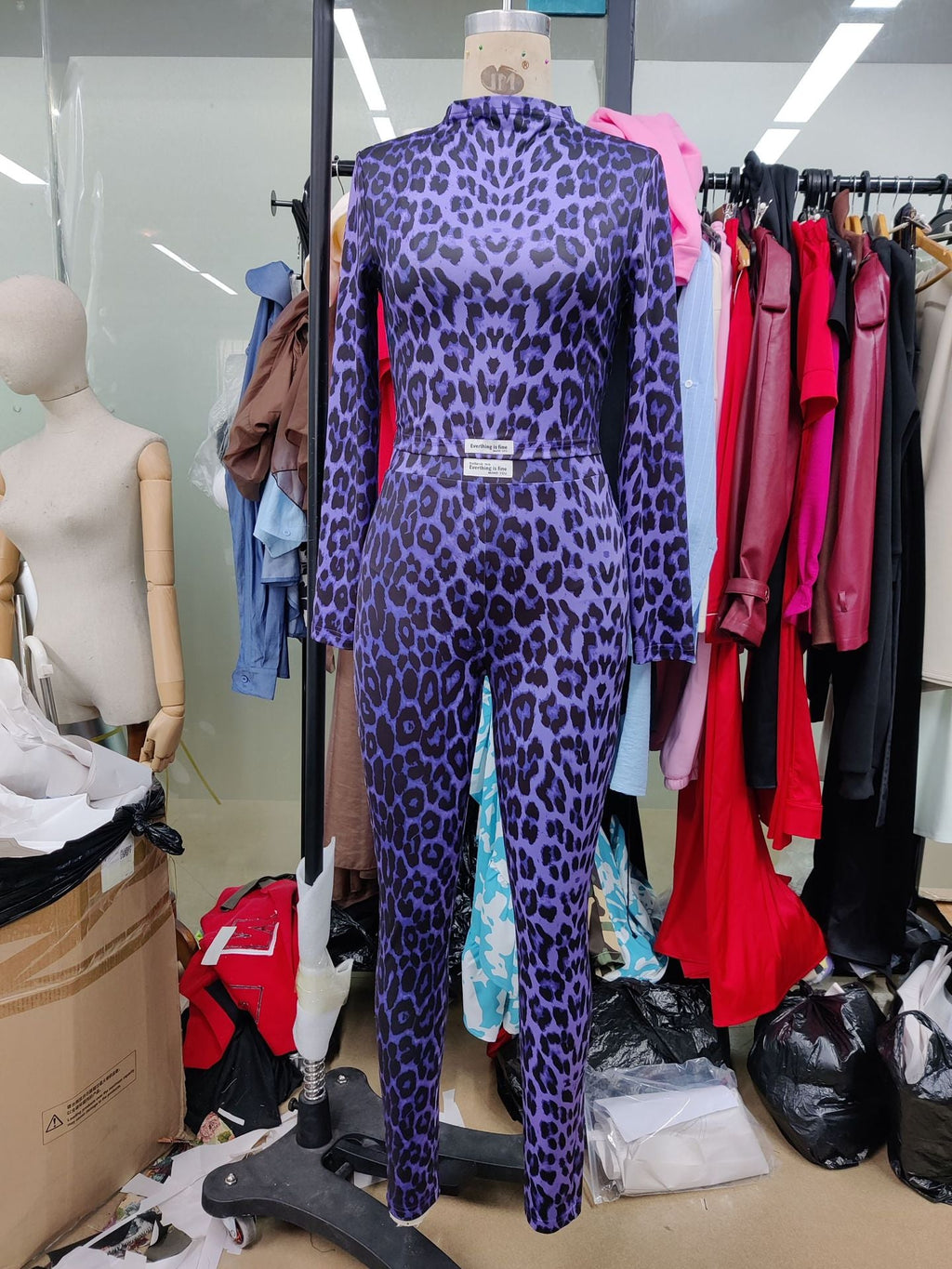 Women's High-Neck Leopard Print Jumpsuit