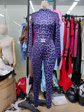 Women's High-Neck Leopard Print Jumpsuit