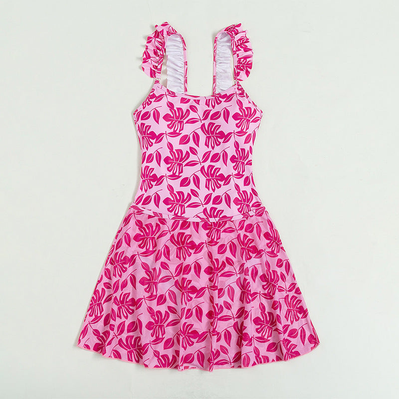 Women's Swim Dress with Floral Pattern