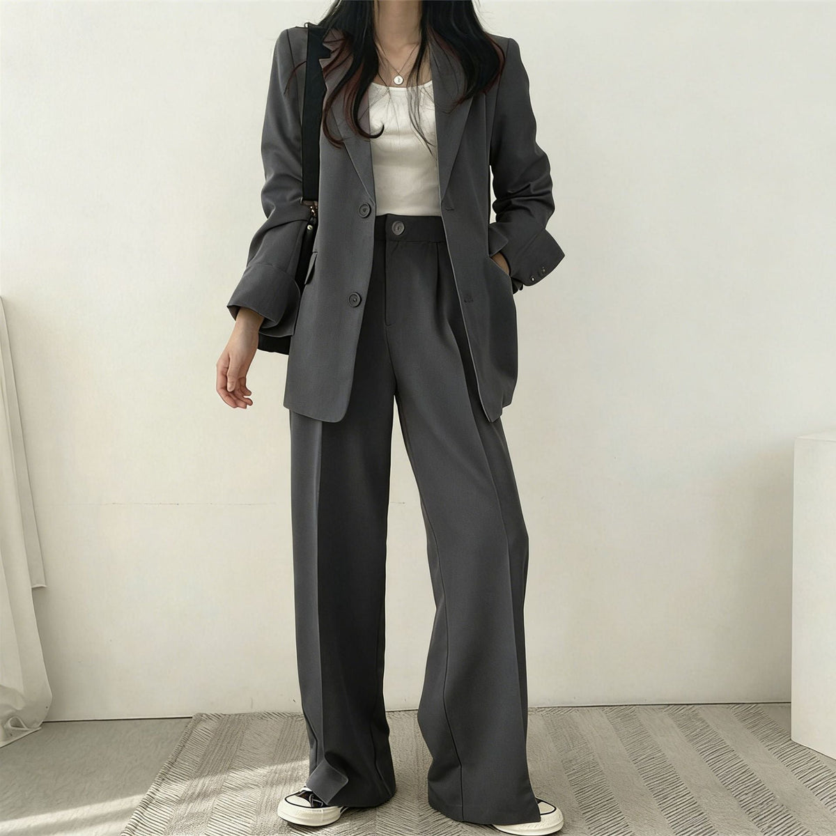 Women's Elegant Wide-Cut Blazer Set