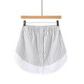 Women's Striped Shirt Blouse with Asymmetric Cut