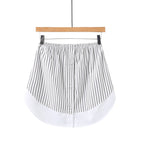 Women's Striped Shirt Blouse with Asymmetric Cut