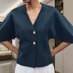 Women's Blouse with Innovative Cut and Elegant Details