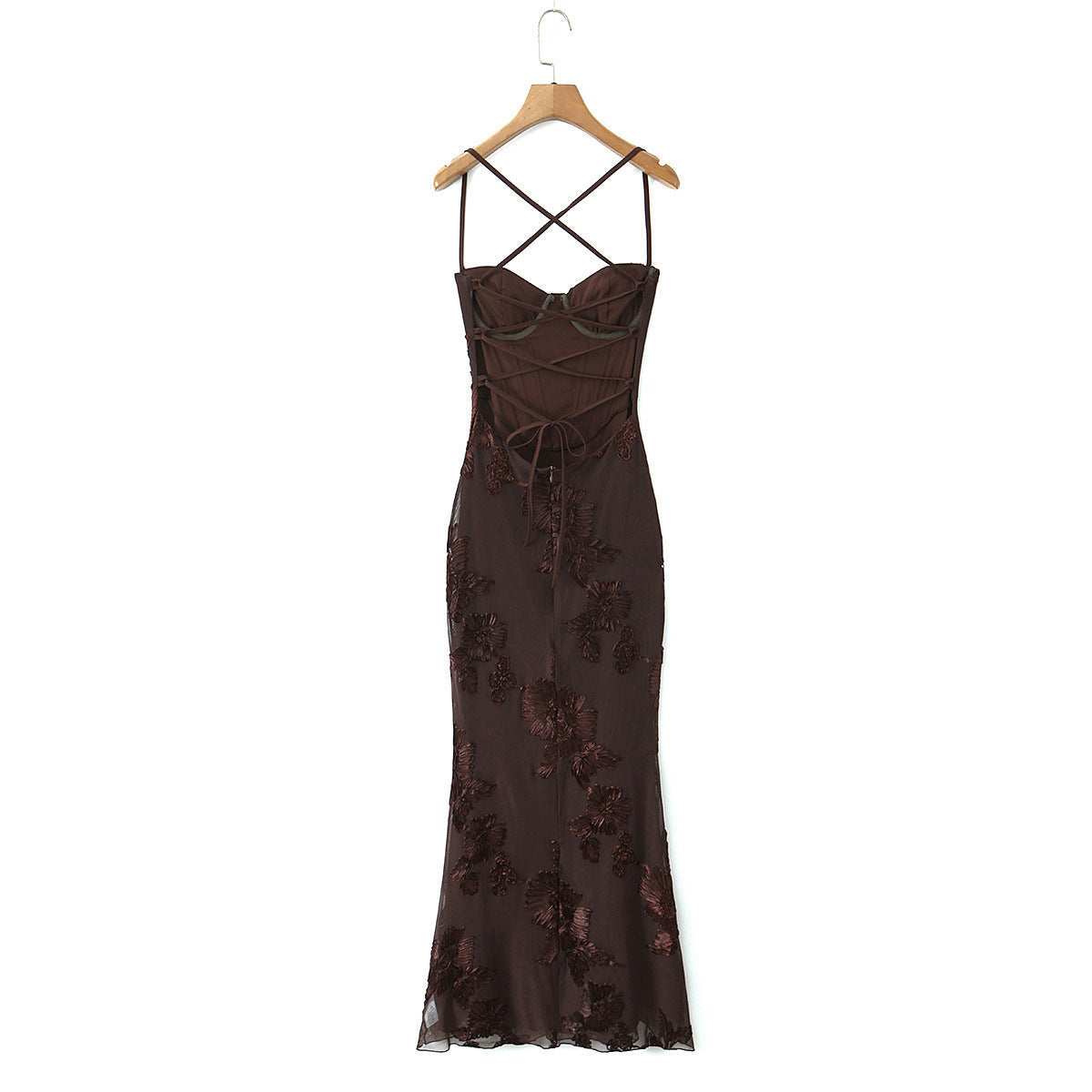 Women's Bodycon Dress with Floral Lace Trim