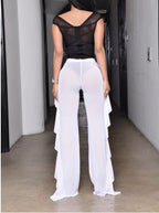 Women's Pull-On Boho Pants with Ruffles
