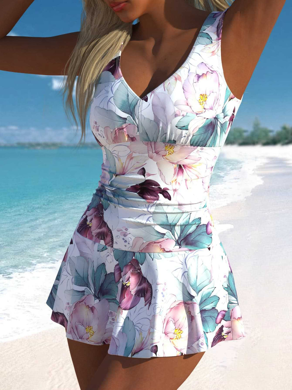 Women's Swimsuit with Elegant Ruffle Design and Modern Cut