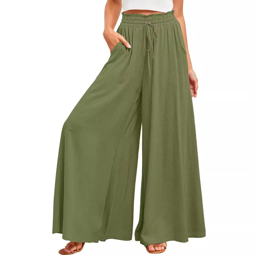 Women's Maxi Skirt with Elastic Waistband and Pockets