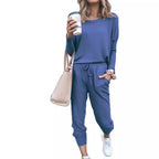 Women's Comfortable Jumpsuit with Fashionable Round Neck and Adjustable Waist