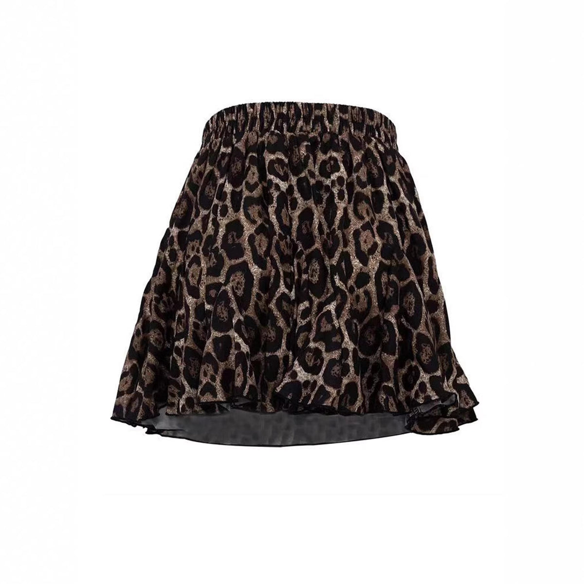 Women's Midi Skirt with Voluminous Cut and Animal Print