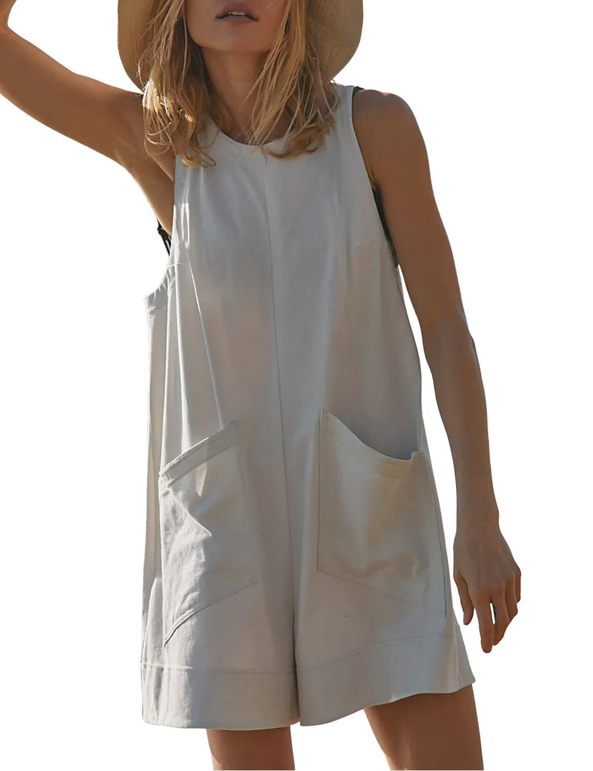 Women's Casual Wide-Leg Jumpsuit with Pockets