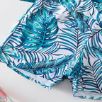 Women's Swimsuit with Flowy Top and Sporty Shorts