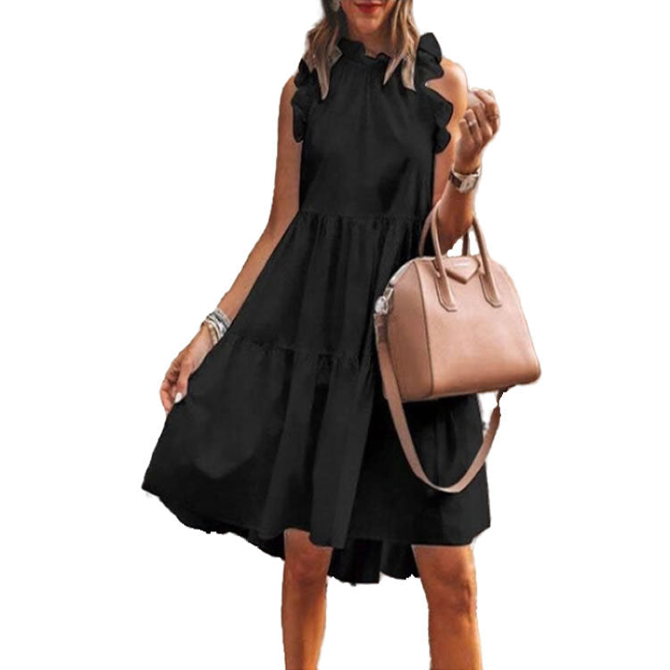 Women's Detailed Ruffled Strap Dress