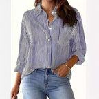 Women's Shirt with Modern Striped Pattern and Comfortable Fit